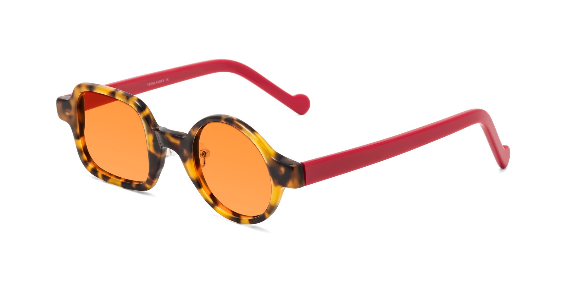 Angle of Singer in Tortoise with Orange Tinted Lenses