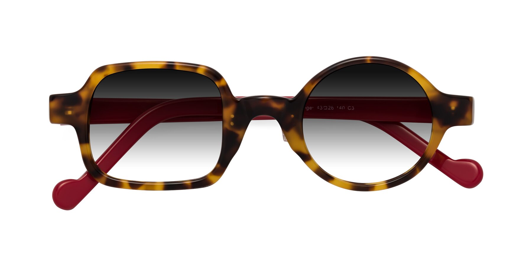 Folded Front of Singer in Tortoise with Gray Gradient Lenses