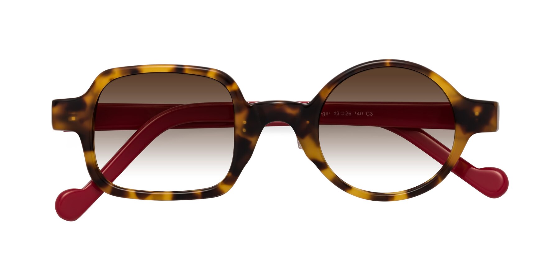 Folded Front of Singer in Tortoise with Brown Gradient Lenses