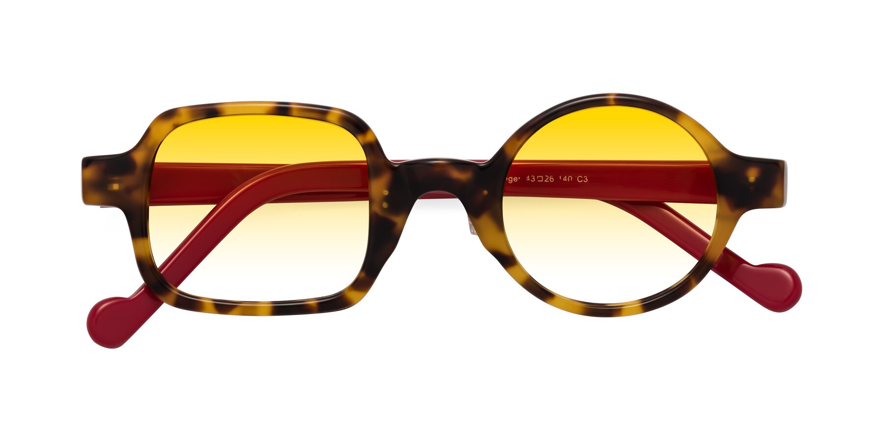 Folded Front of Singer in Tortoise with Yellow Gradient Lenses