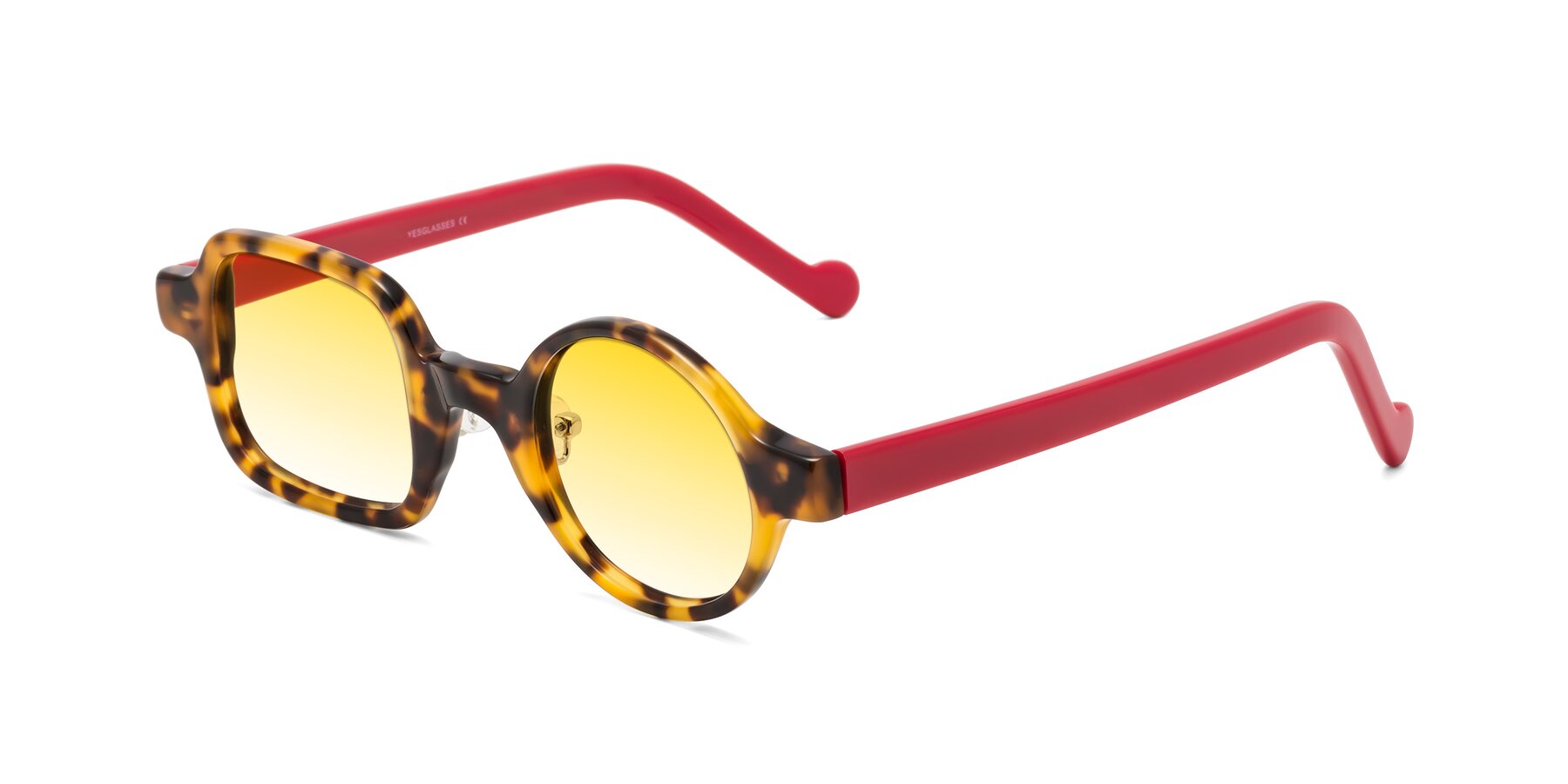 Angle of Singer in Tortoise with Yellow Gradient Lenses