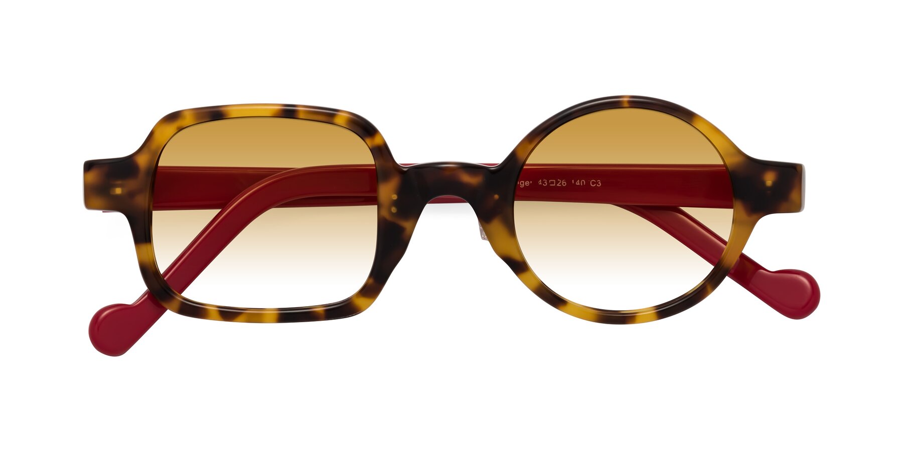 Folded Front of Singer in Tortoise with Champagne Gradient Lenses