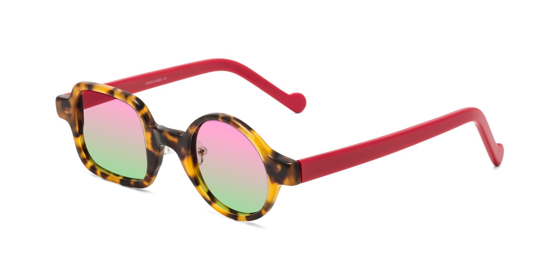 Angle of Singer in Tortoise with Pink / Green Gradient Lenses