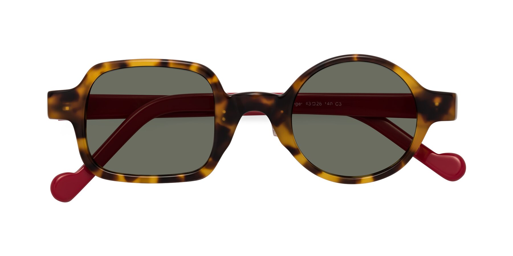 Folded Front of Singer in Tortoise with Gray Polarized Lenses