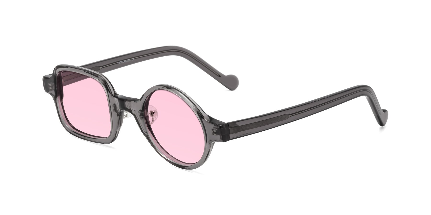 Angle of Singer in Transparent Gray with Light Pink Tinted Lenses