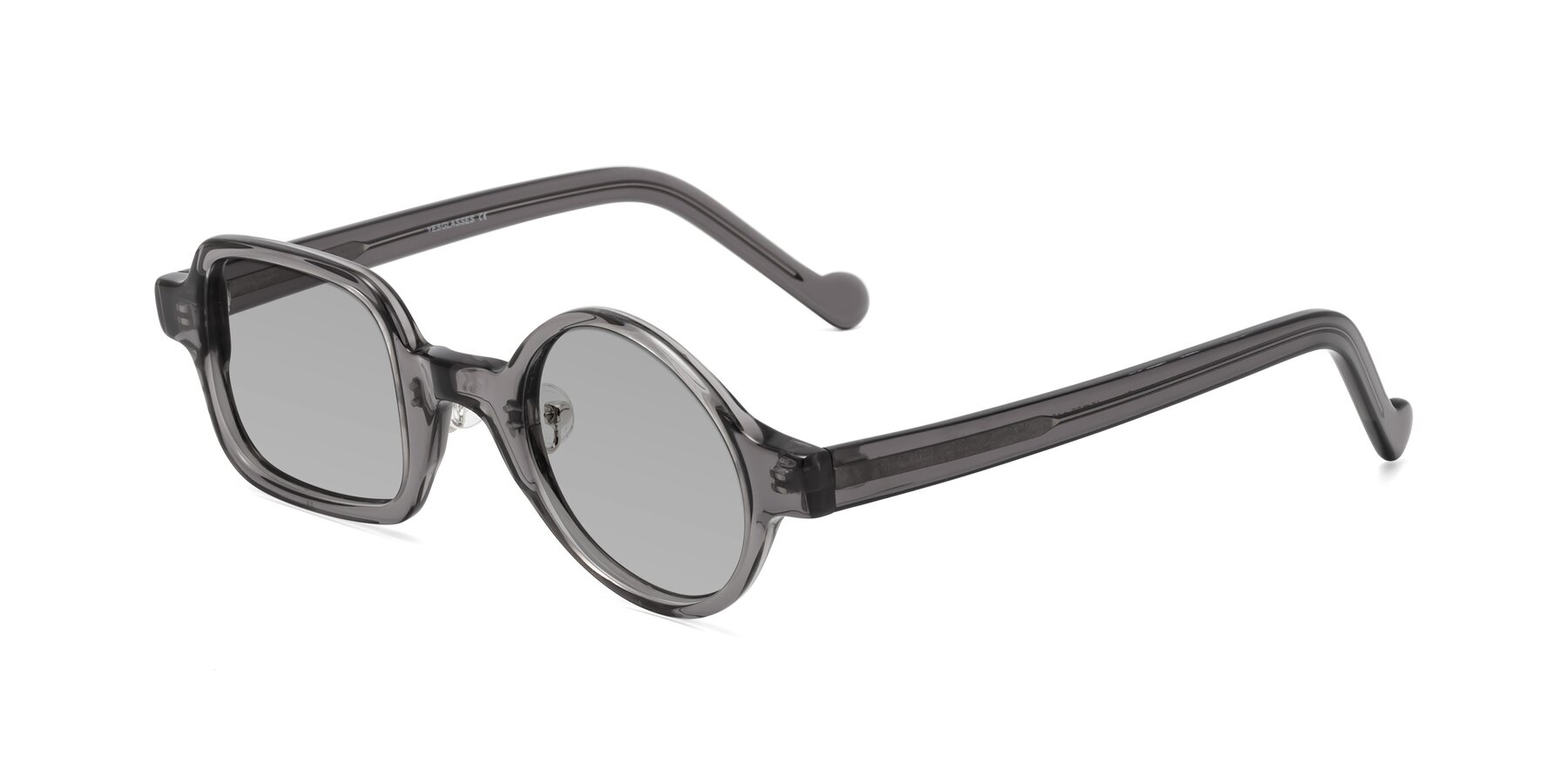 Angle of Singer in Transparent Gray with Light Gray Tinted Lenses