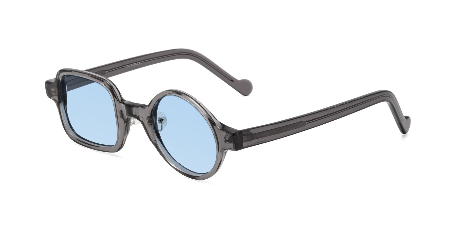 Angle of Singer in Transparent Gray with Light Blue Tinted Lenses