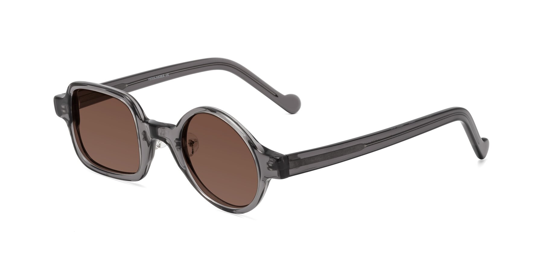 Angle of Singer in Transparent Gray with Brown Tinted Lenses