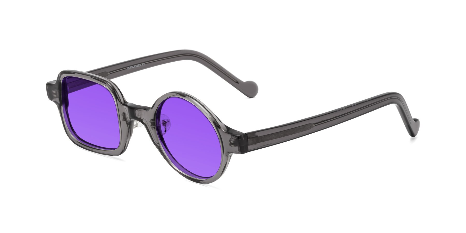 Angle of Singer in Transparent Gray with Purple Tinted Lenses