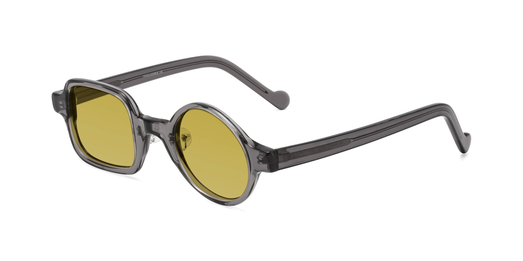 Angle of Singer in Transparent Gray with Champagne Tinted Lenses