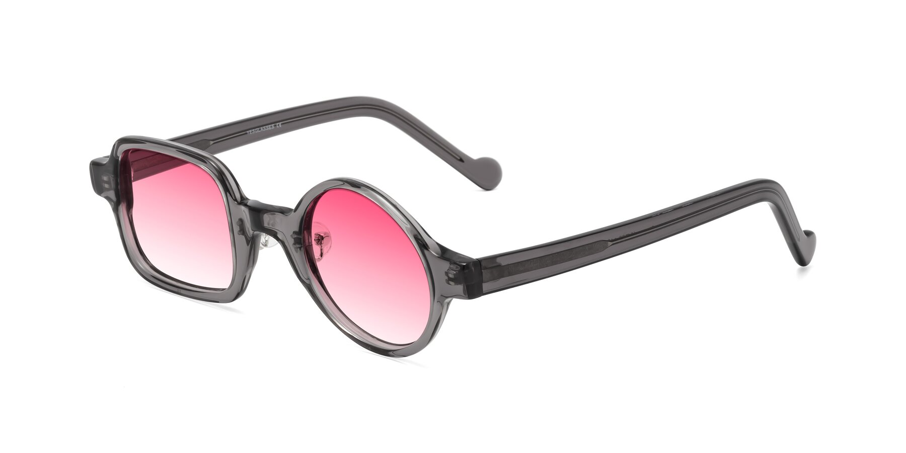 Angle of Singer in Transparent Gray with Pink Gradient Lenses