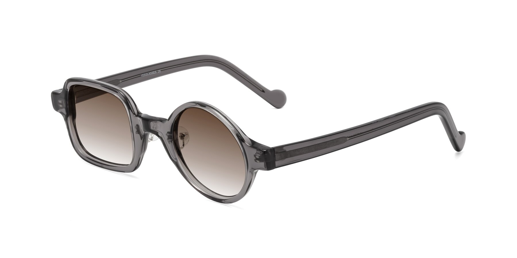 Angle of Singer in Transparent Gray with Brown Gradient Lenses