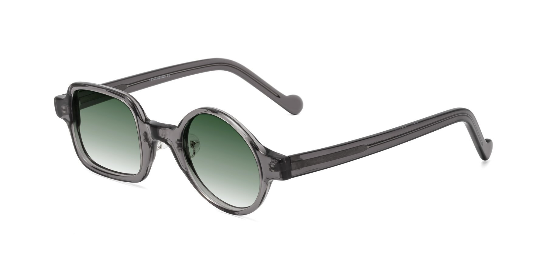 Angle of Singer in Transparent Gray with Green Gradient Lenses