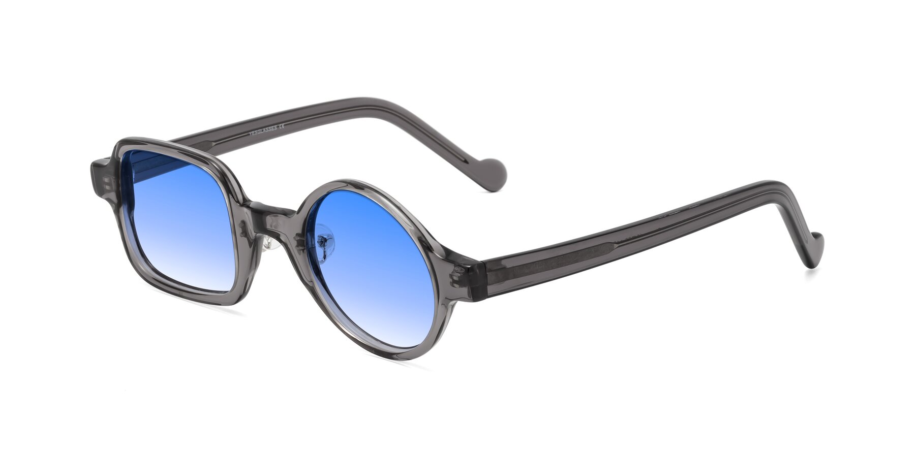 Angle of Singer in Transparent Gray with Blue Gradient Lenses