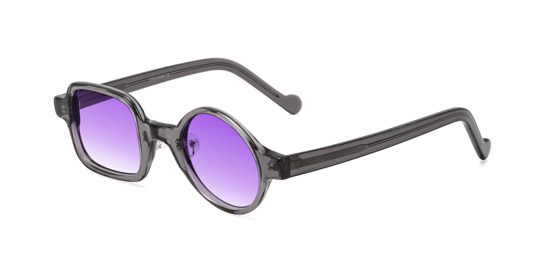 Angle of Singer in Transparent Gray with Purple Gradient Lenses