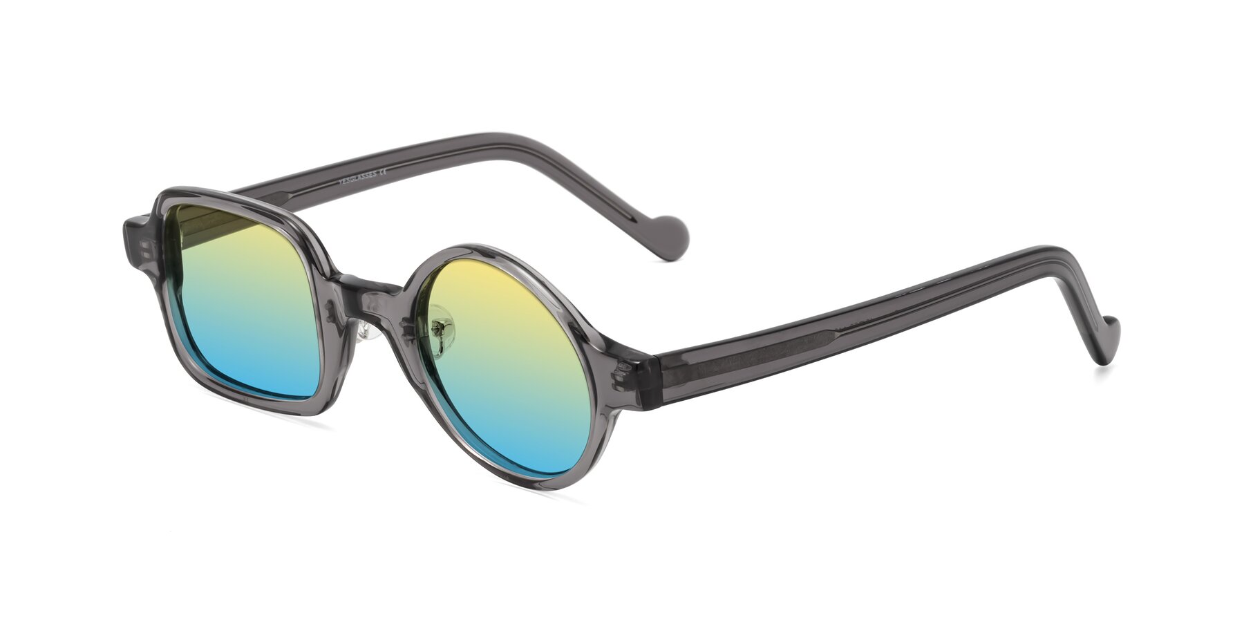 Angle of Singer in Transparent Gray with Yellow / Blue Gradient Lenses