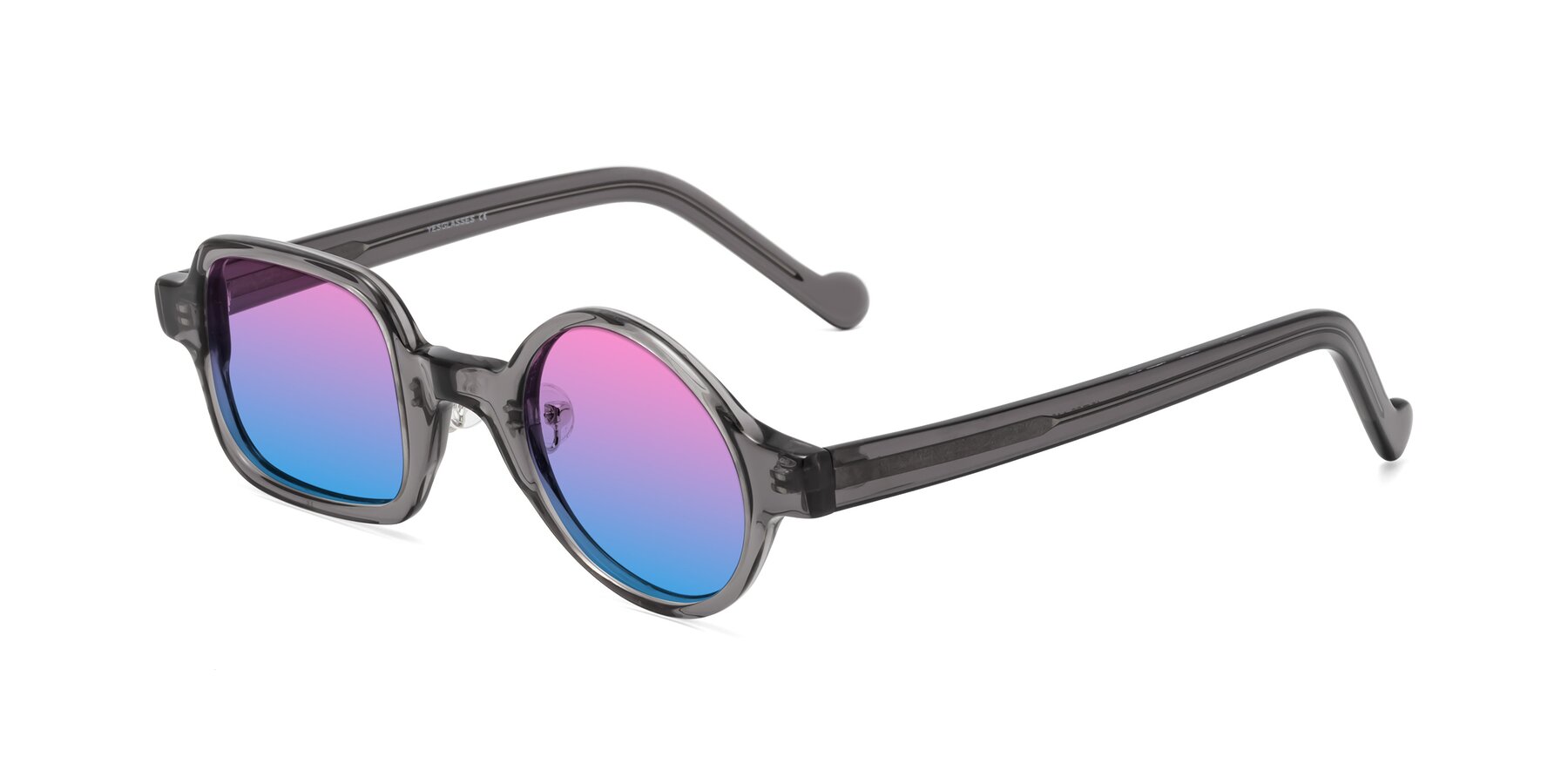 Angle of Singer in Transparent Gray with Pink / Blue Gradient Lenses