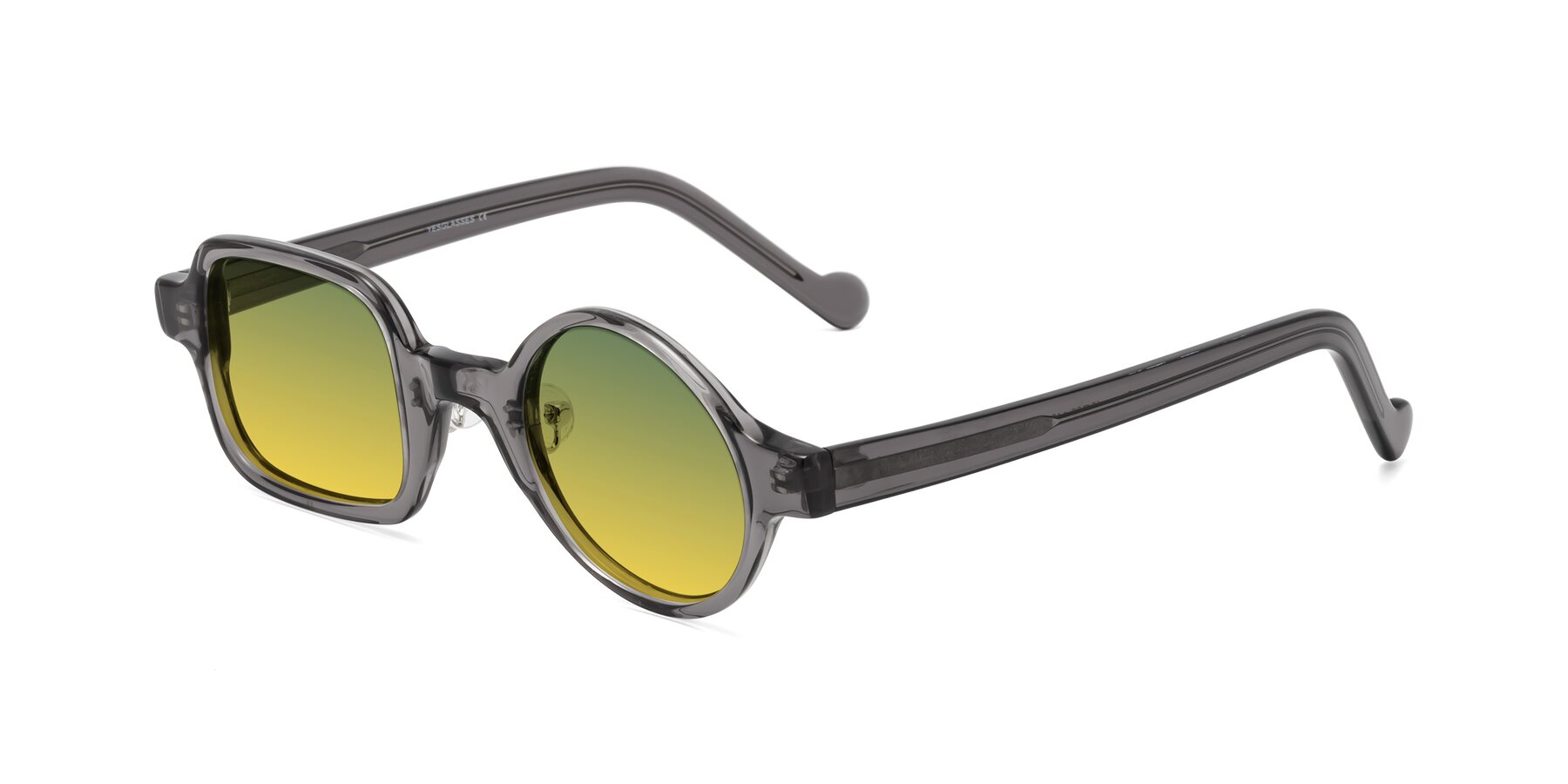 Angle of Singer in Transparent Gray with Green / Yellow Gradient Lenses