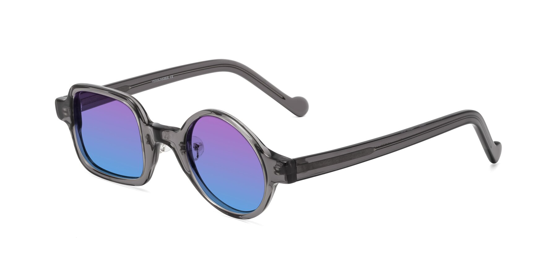 Angle of Singer in Transparent Gray with Purple / Blue Gradient Lenses