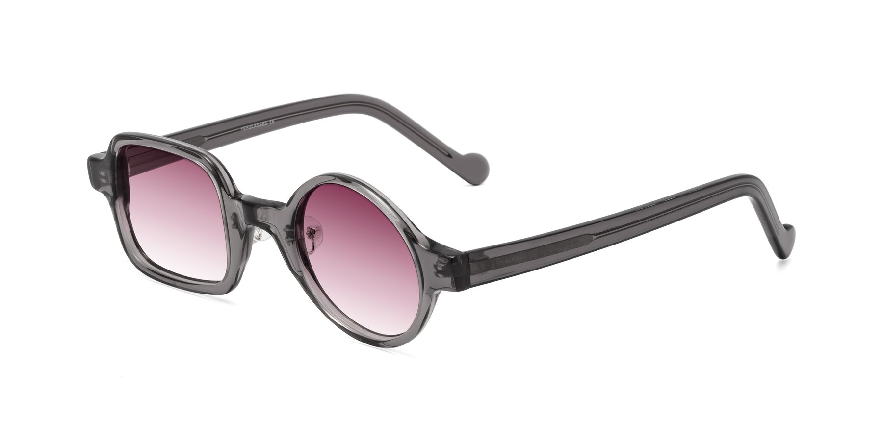 Angle of Singer in Transparent Gray with Wine Gradient Lenses