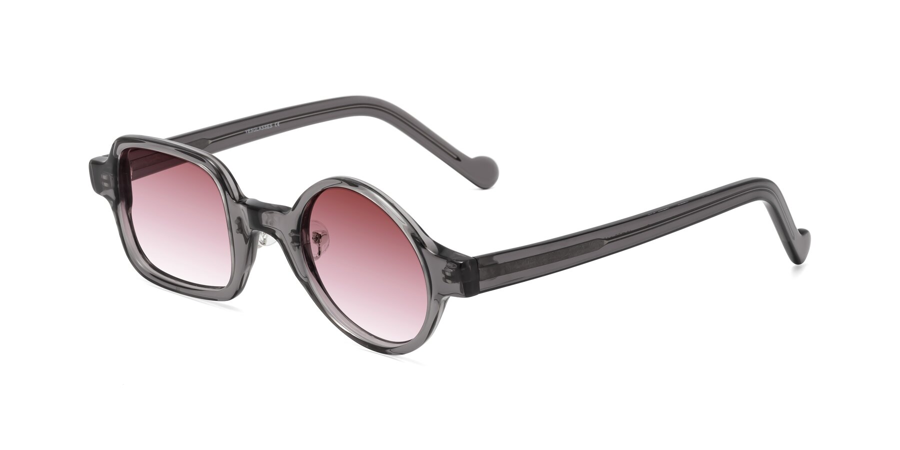 Angle of Singer in Transparent Gray with Garnet Gradient Lenses