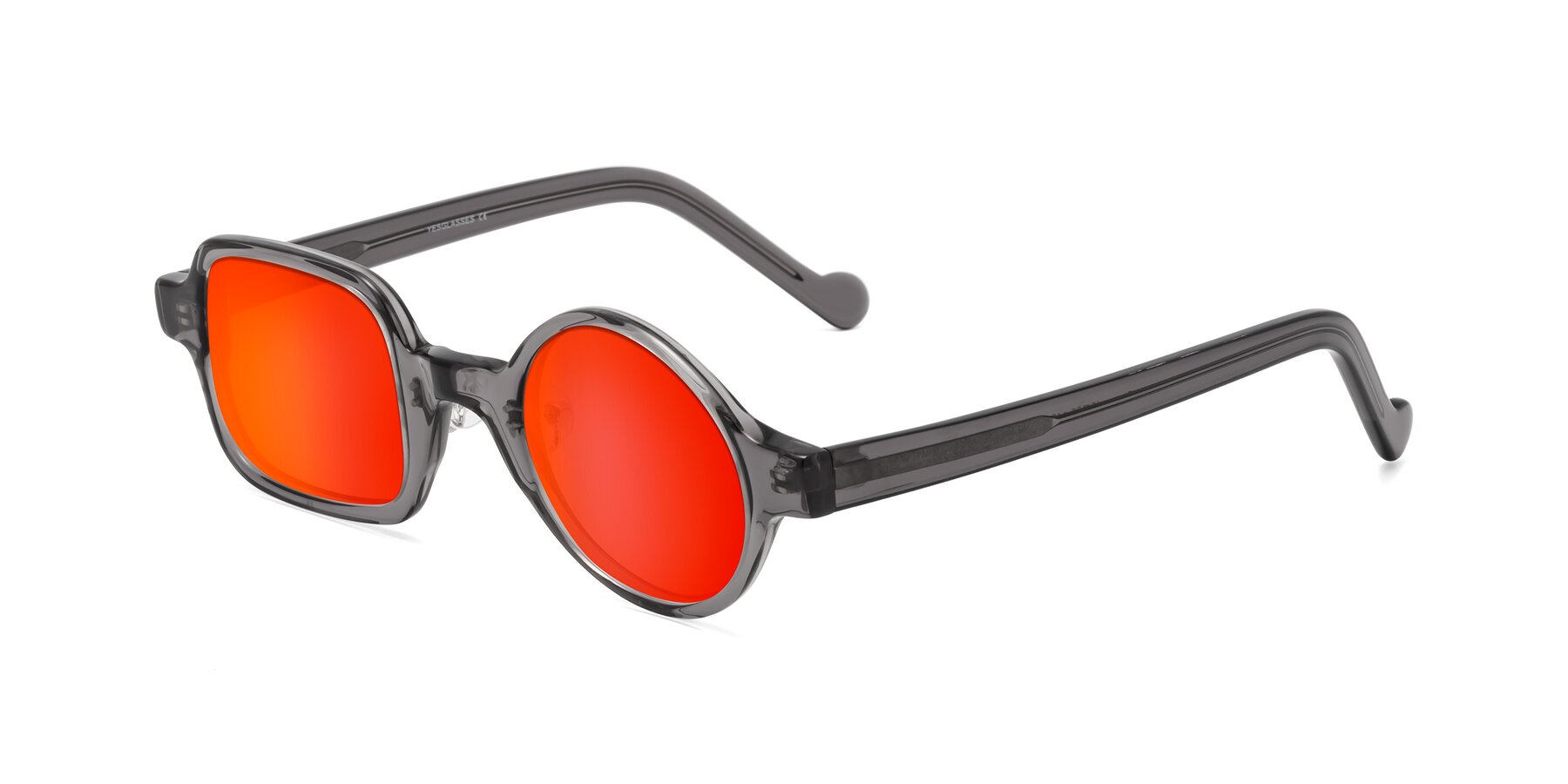 Angle of Singer in Transparent Gray with Red Gold Mirrored Lenses