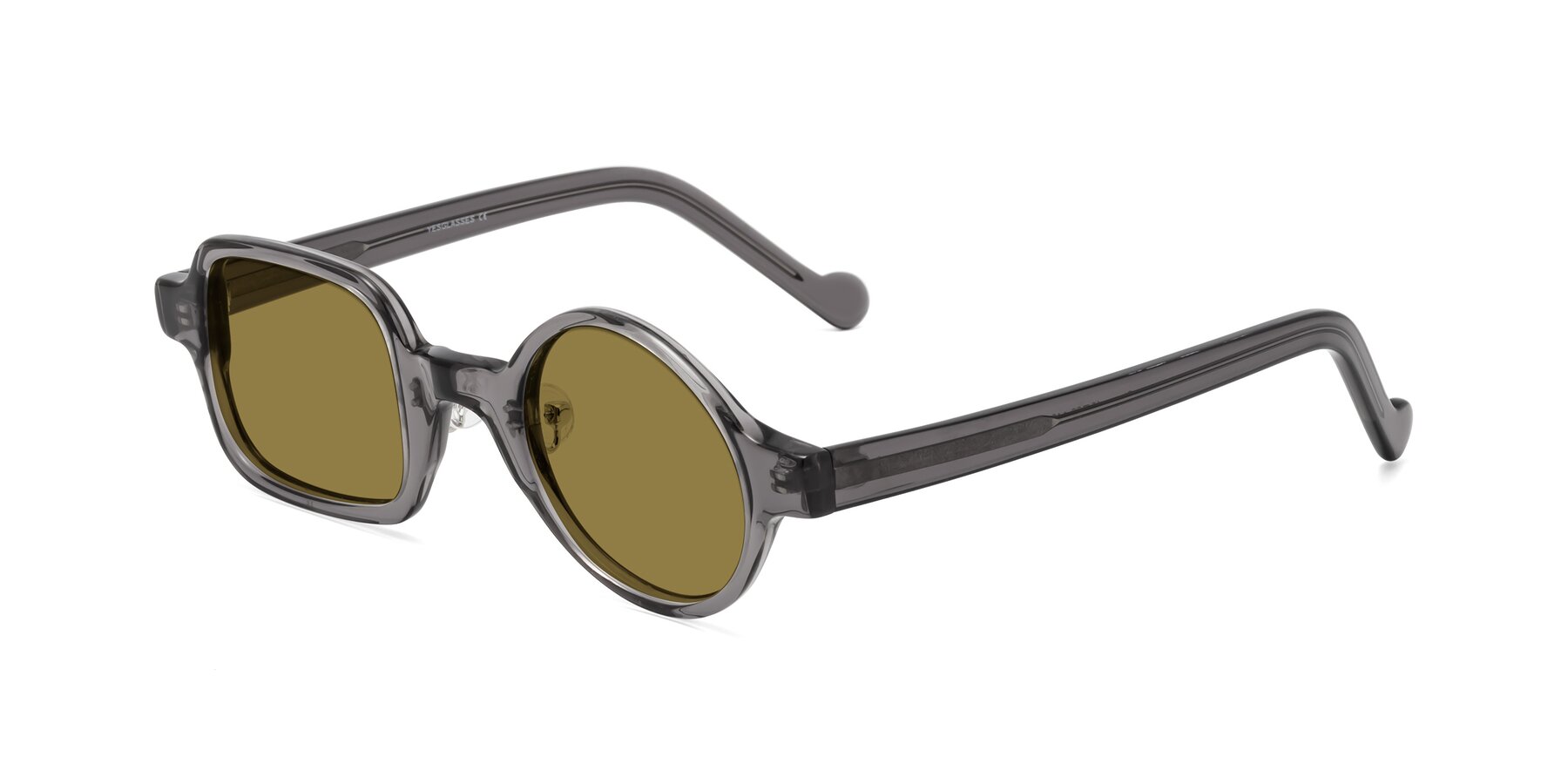 Angle of Singer in Transparent Gray with Brown Polarized Lenses