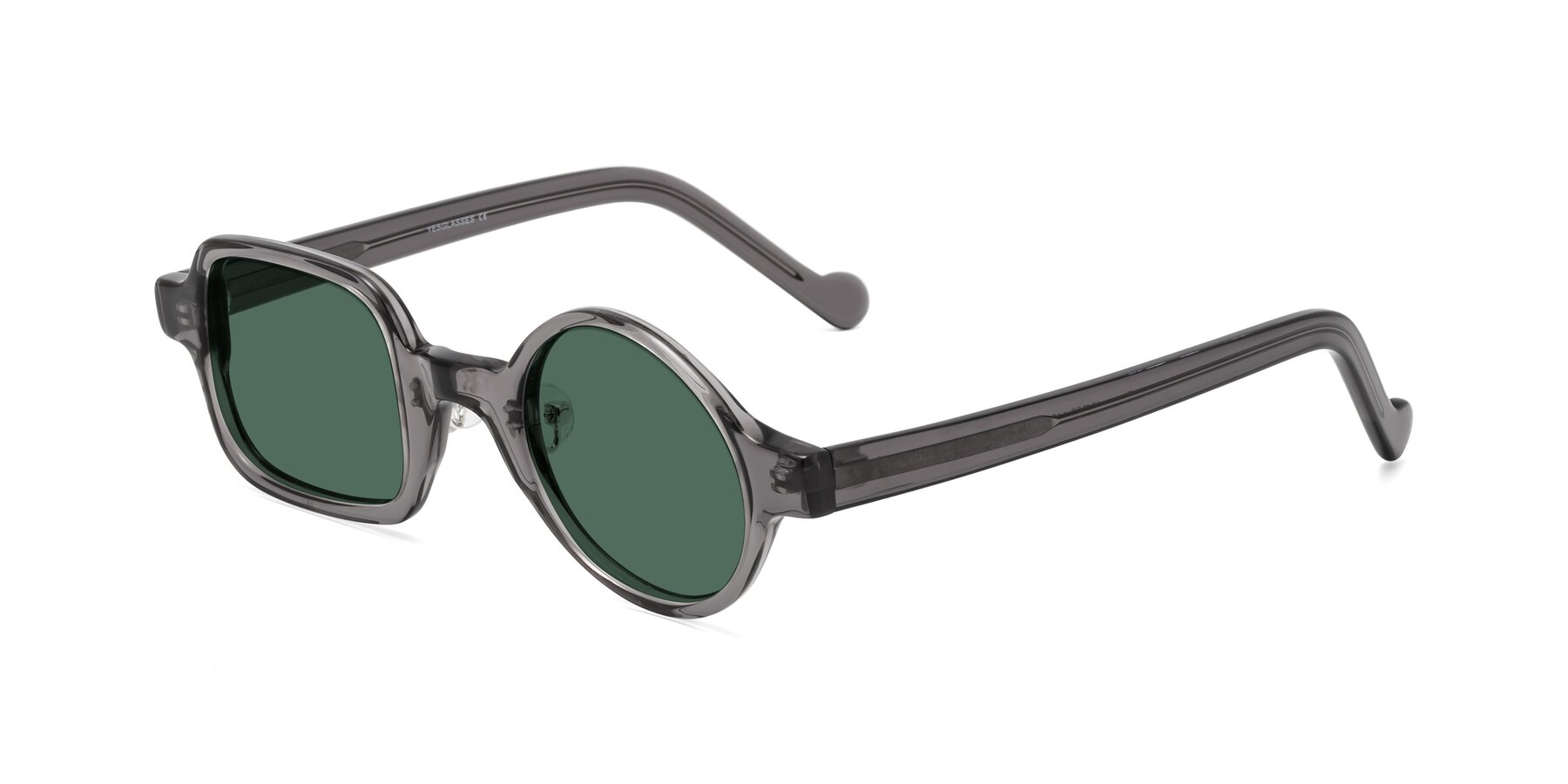 Angle of Singer in Transparent Gray with Green Polarized Lenses