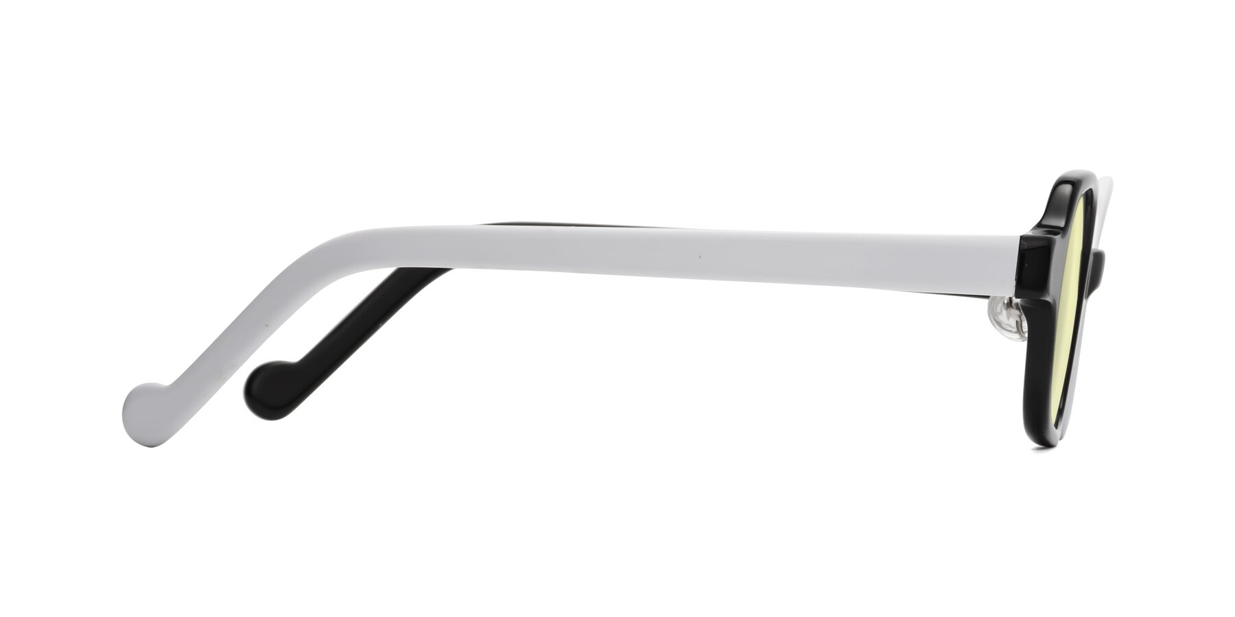 Side of Singer in Black/White with Light Yellow Tinted Lenses