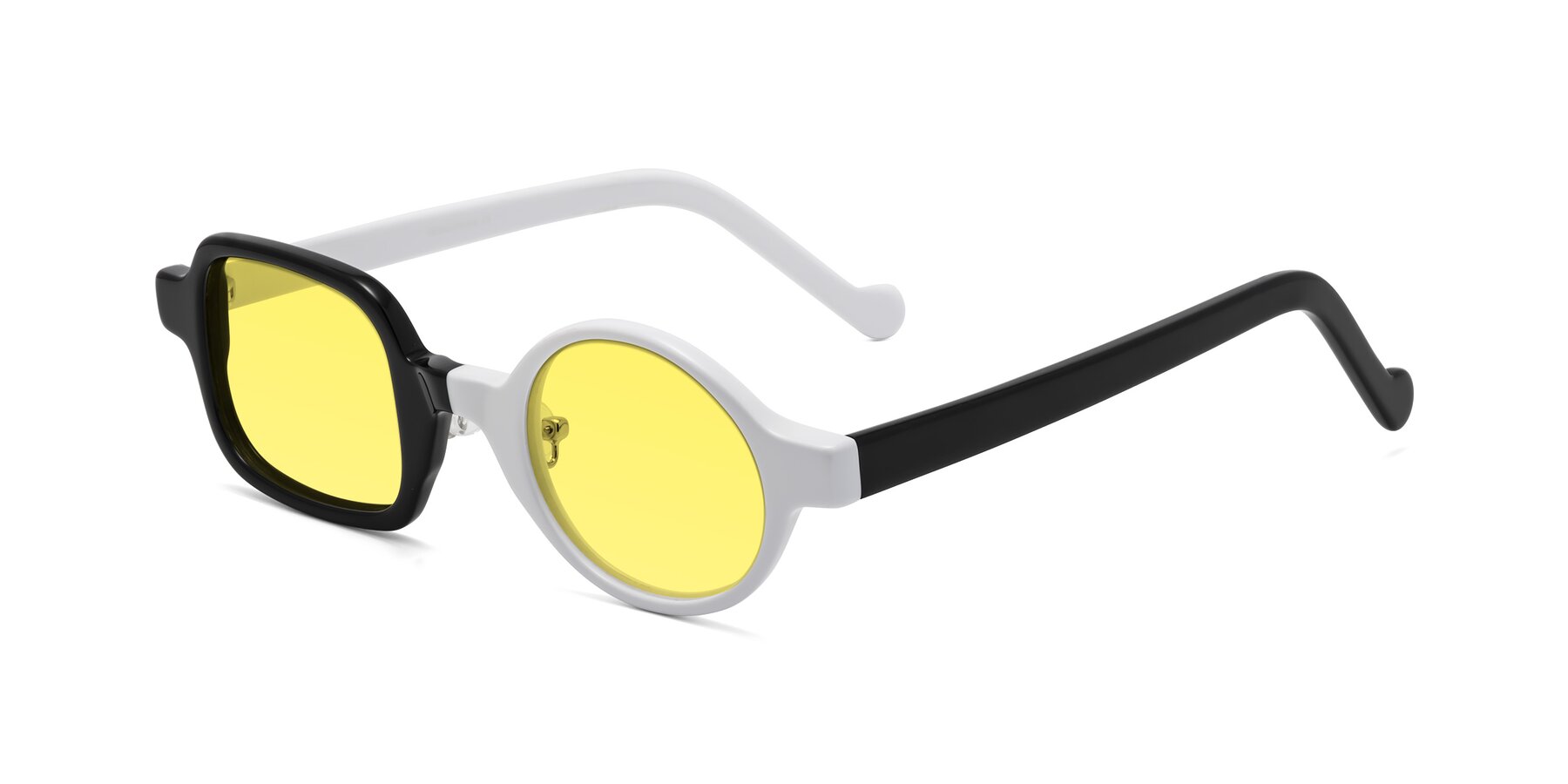 Angle of Singer in Black-White with Medium Yellow Tinted Lenses