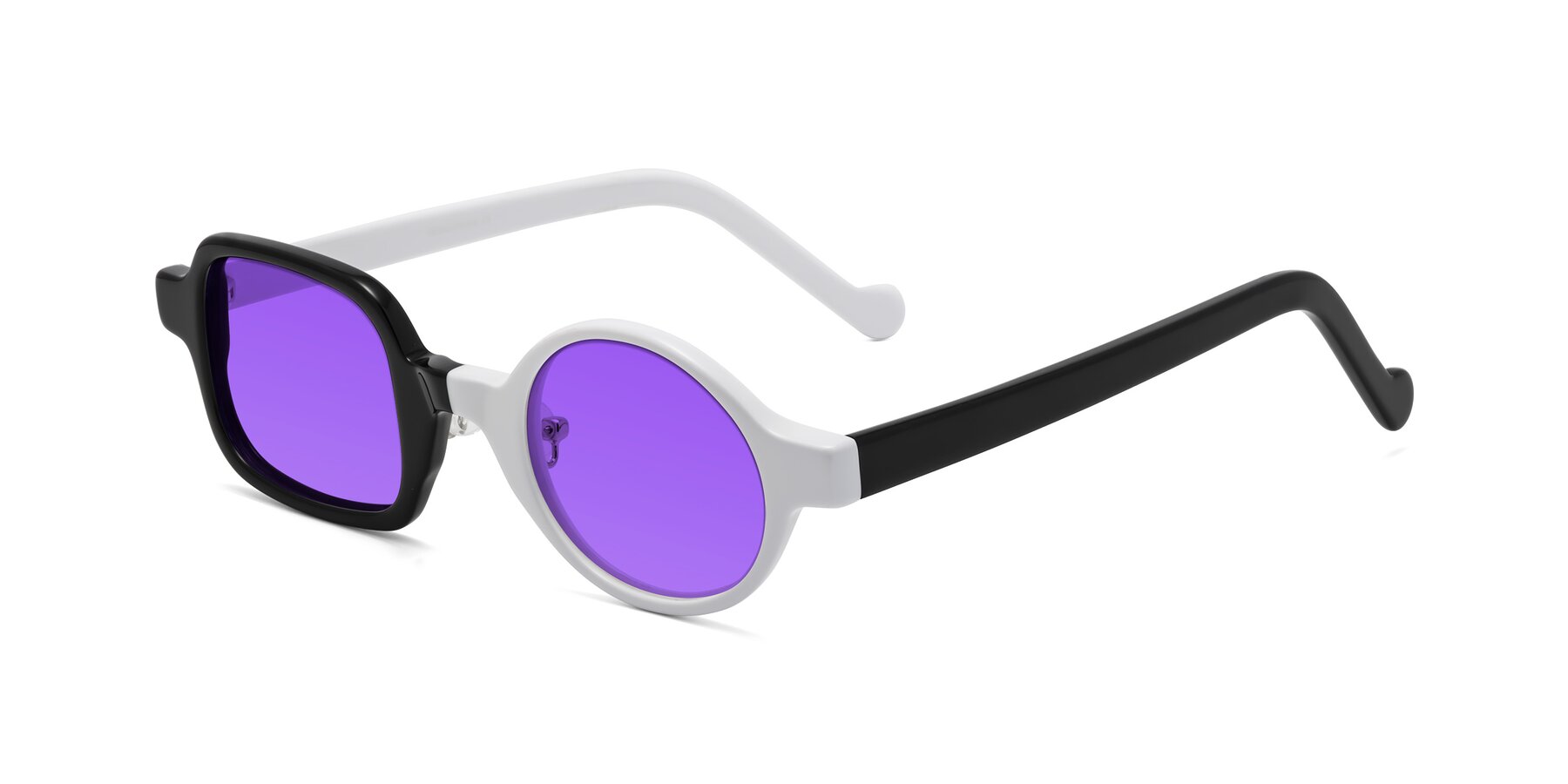 Angle of Singer in Black-White with Purple Tinted Lenses