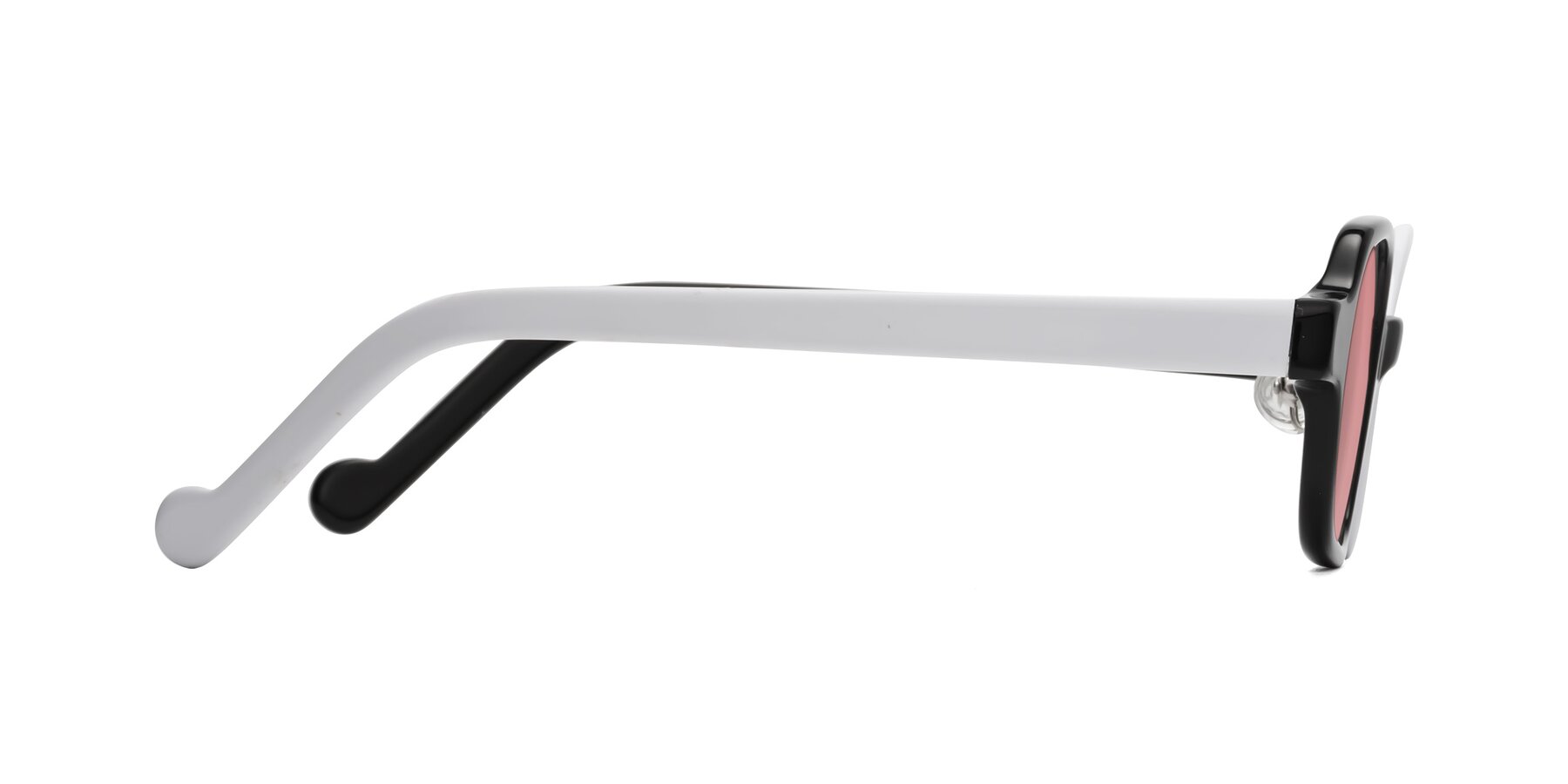 Side of Singer in Black/White with Medium Garnet Tinted Lenses