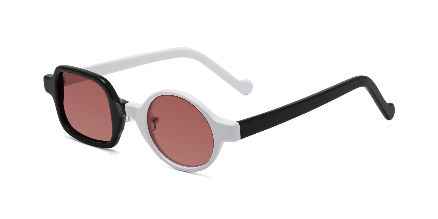 Angle of Singer in Black/White with Garnet Tinted Lenses