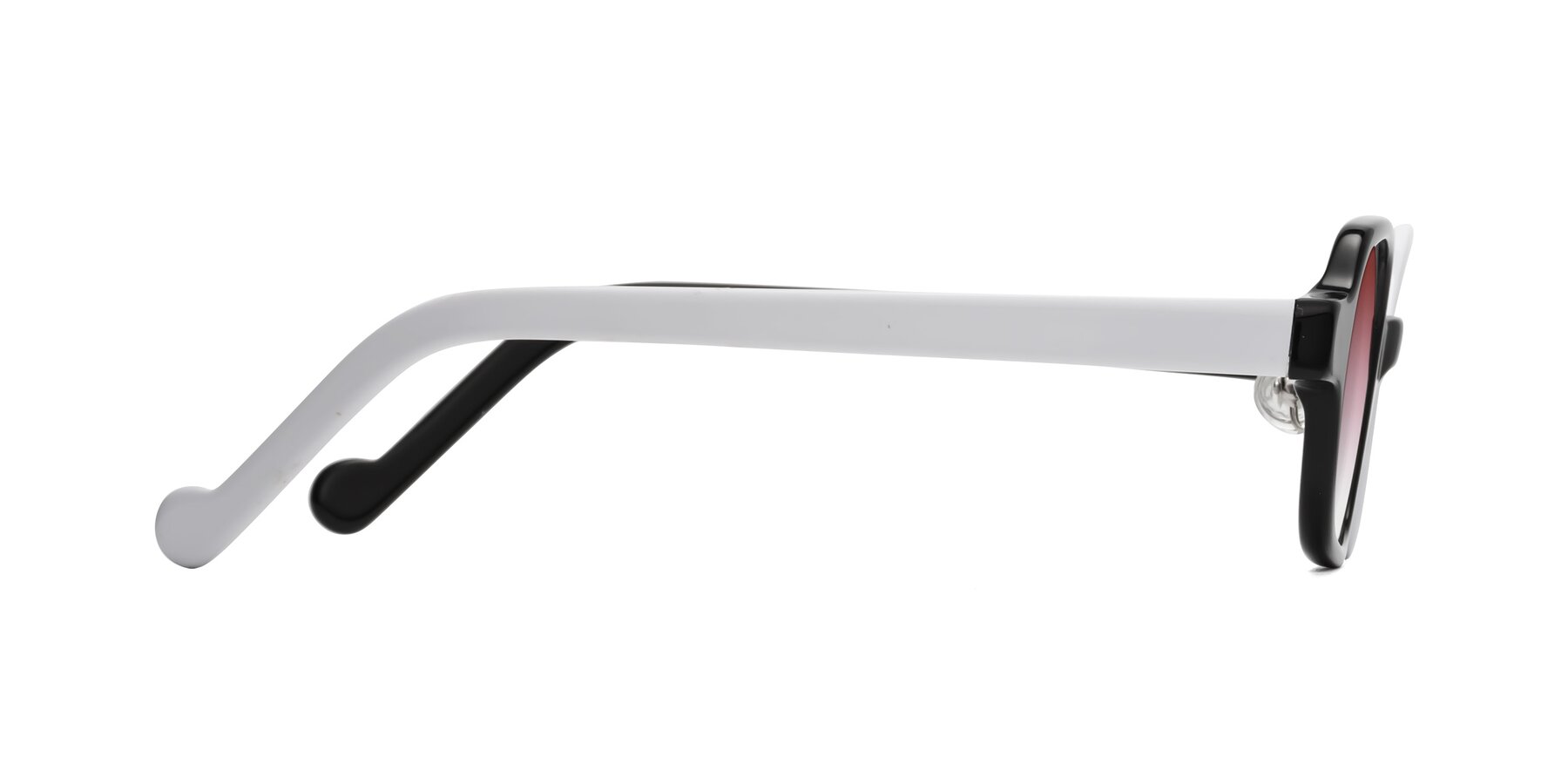 Side of Singer in Black-White with Garnet Gradient Lenses