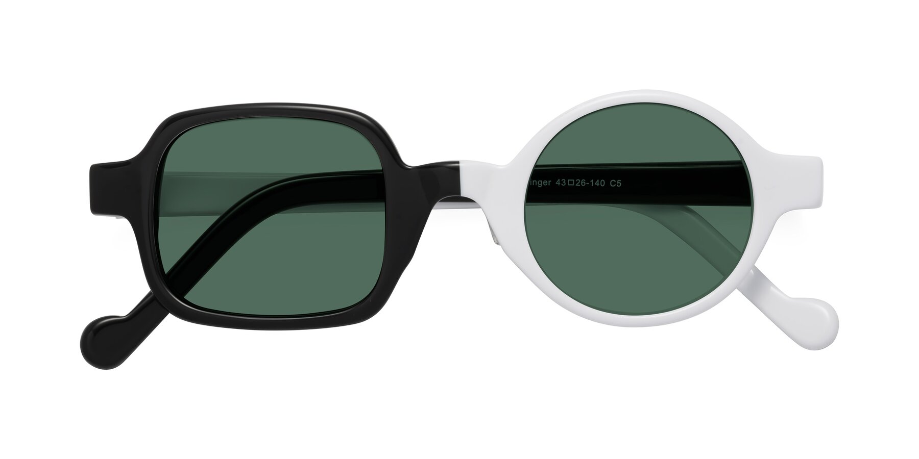 Folded Front of Singer in Black-White with Green Polarized Lenses