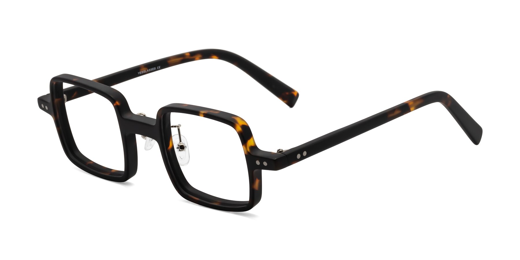 Angle of Nebula in Matte Tortoise with Clear Eyeglass Lenses