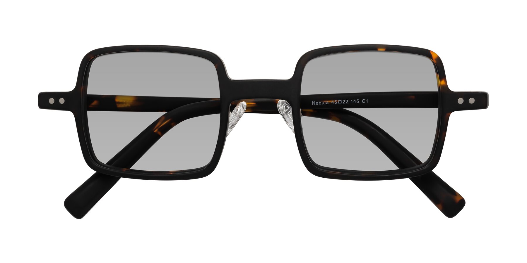 Folded Front of Nebula in Matte Tortoise with Light Gray Tinted Lenses