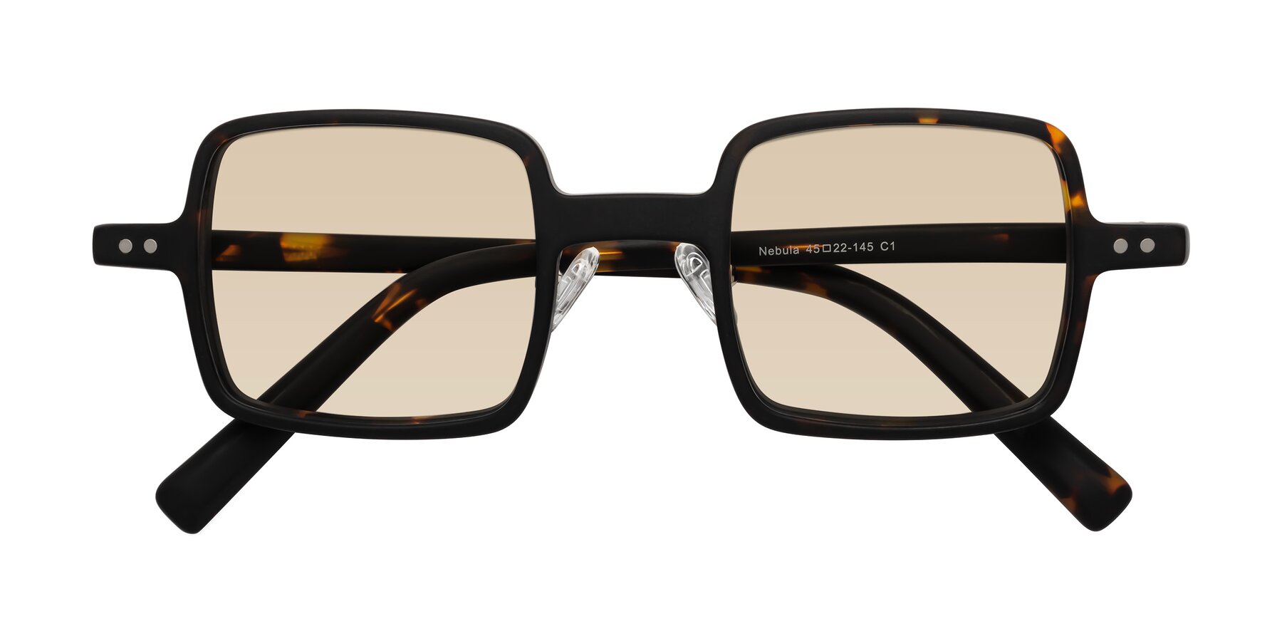 Folded Front of Nebula in Matte Tortoise with Light Brown Tinted Lenses