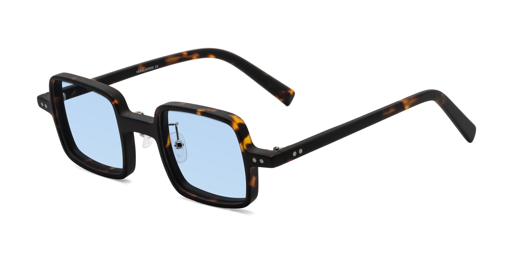 Angle of Nebula in Matte Tortoise with Light Blue Tinted Lenses