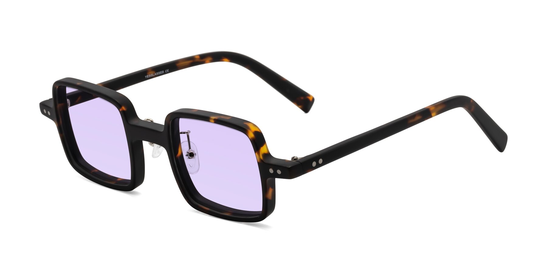 Angle of Nebula in Matte Tortoise with Light Purple Tinted Lenses