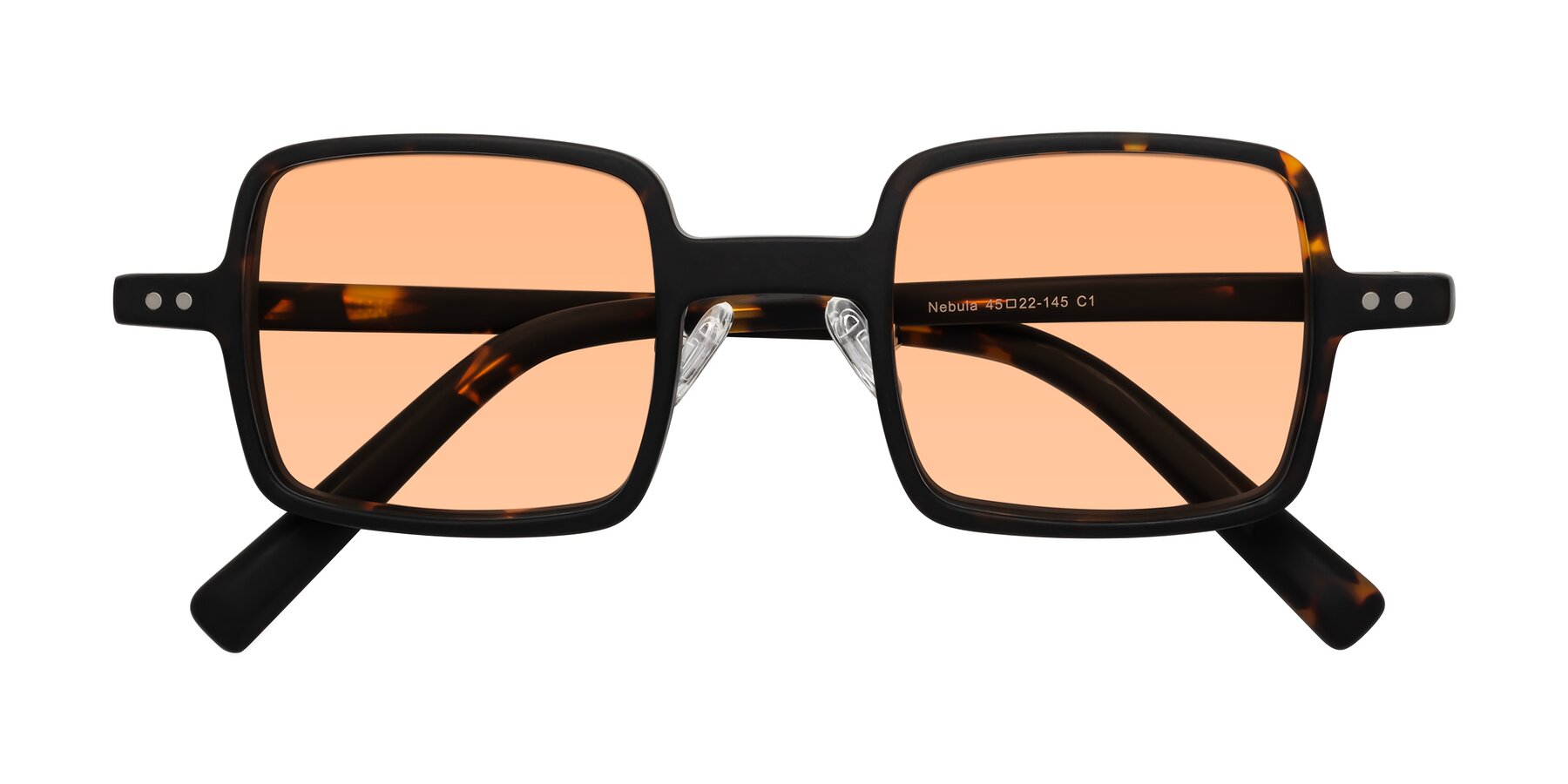 Folded Front of Nebula in Matte Tortoise with Light Orange Tinted Lenses