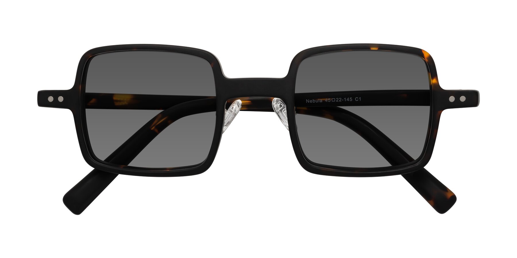 Folded Front of Nebula in Matte Tortoise with Medium Gray Tinted Lenses