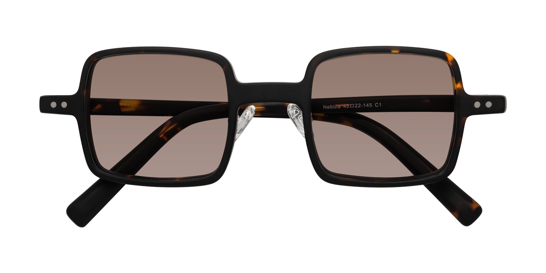 Folded Front of Nebula in Matte Tortoise with Medium Brown Tinted Lenses