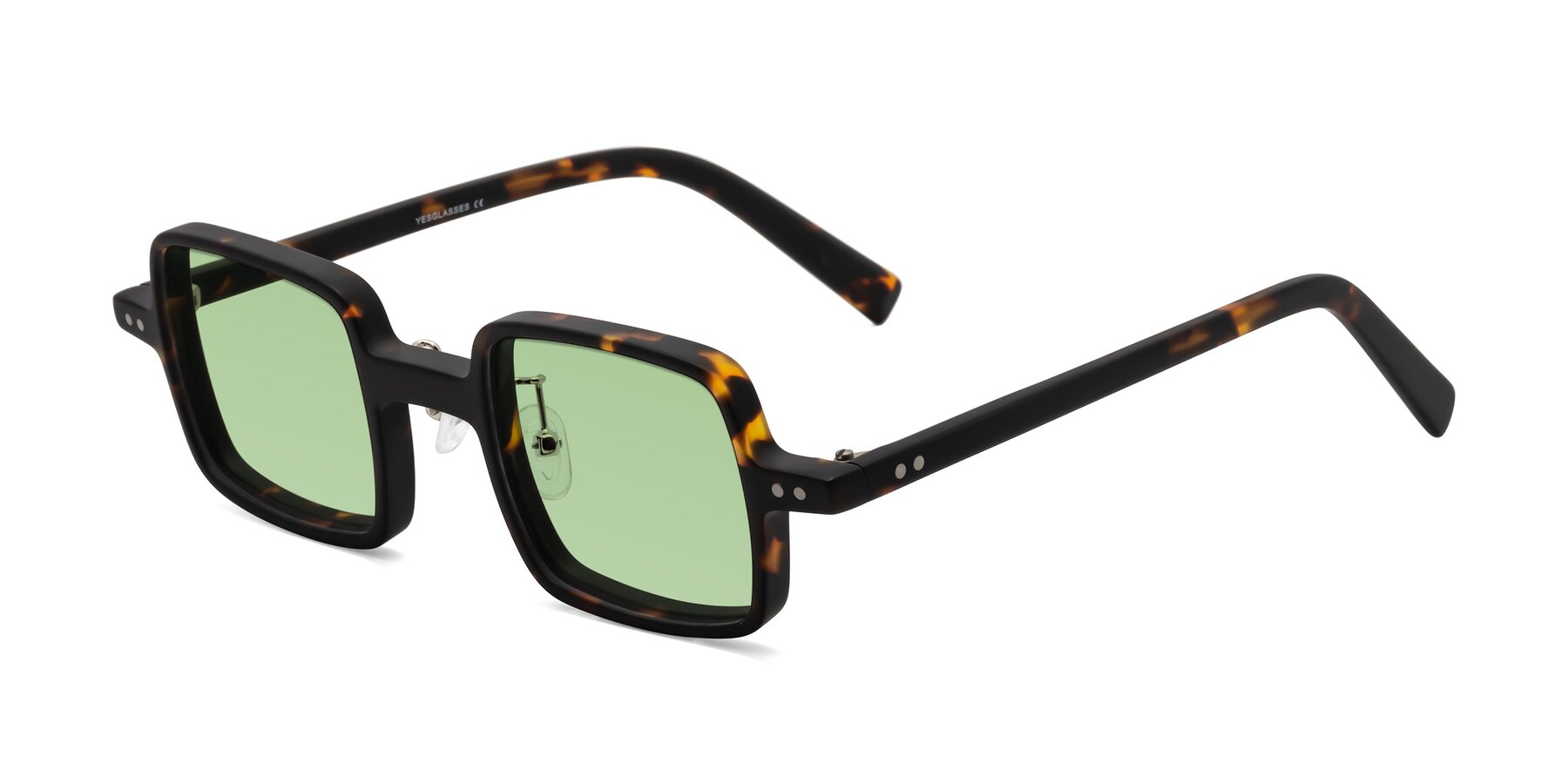 Angle of Nebula in Matte Tortoise with Medium Green Tinted Lenses