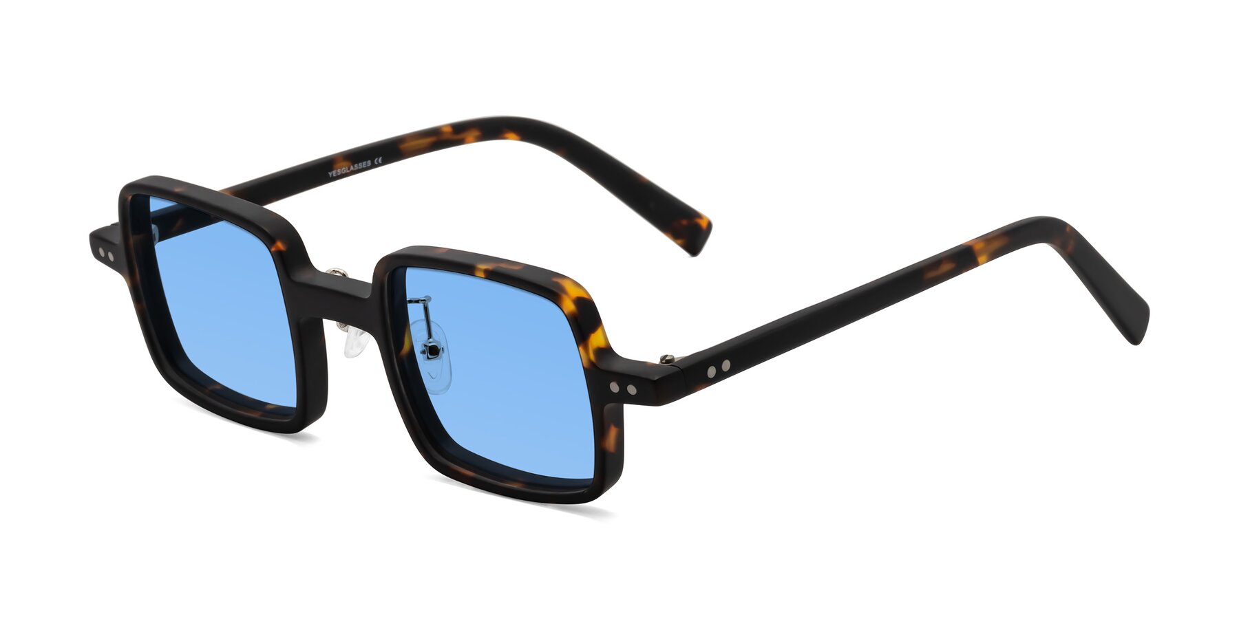 Angle of Nebula in Matte Tortoise with Medium Blue Tinted Lenses