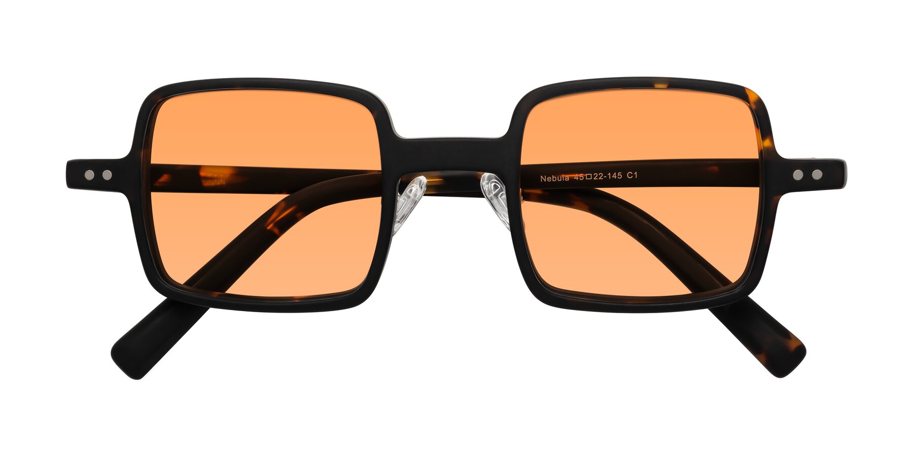 Folded Front of Nebula in Matte Tortoise with Medium Orange Tinted Lenses