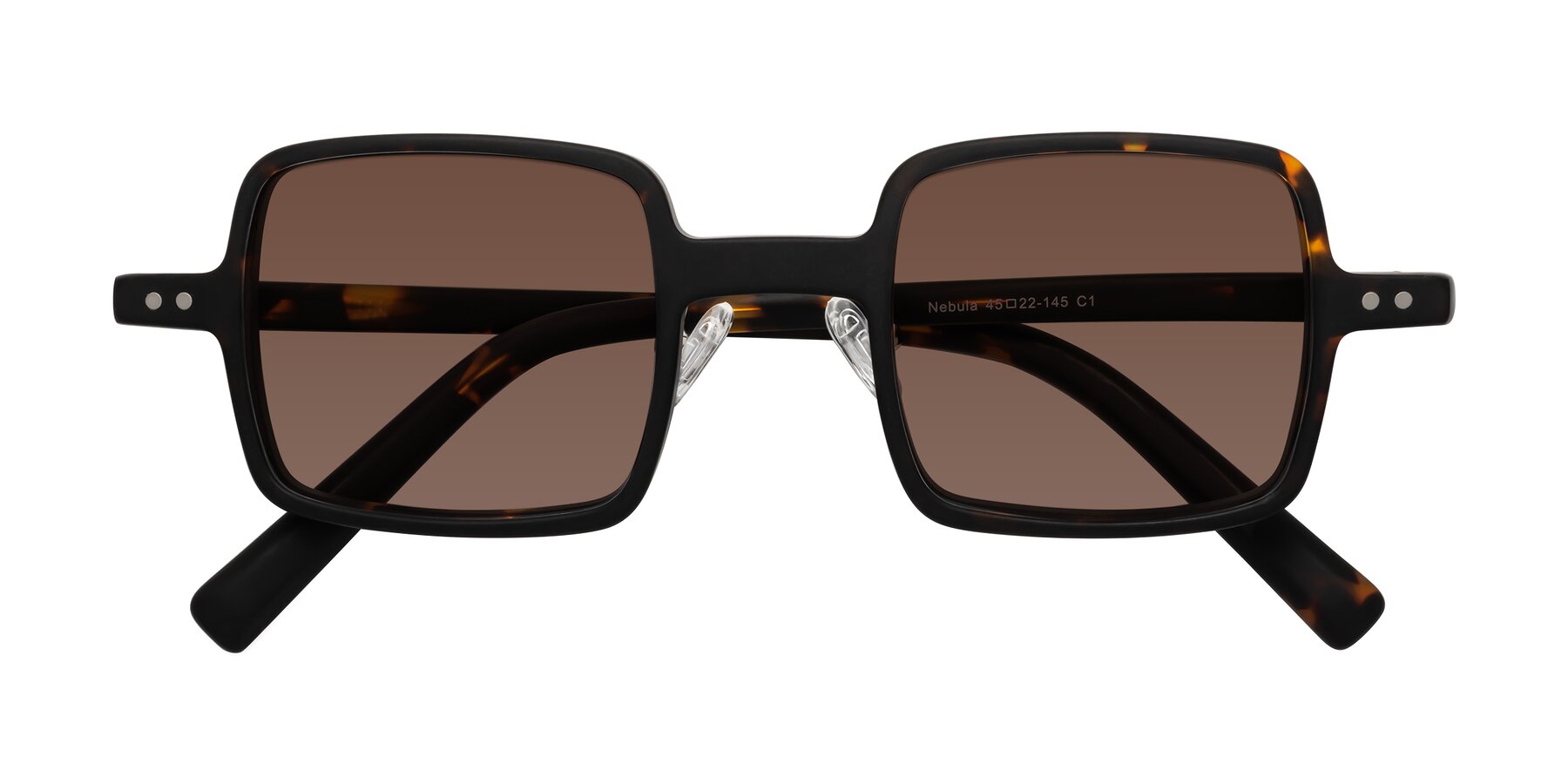 Folded Front of Nebula in Matte Tortoise with Brown Tinted Lenses