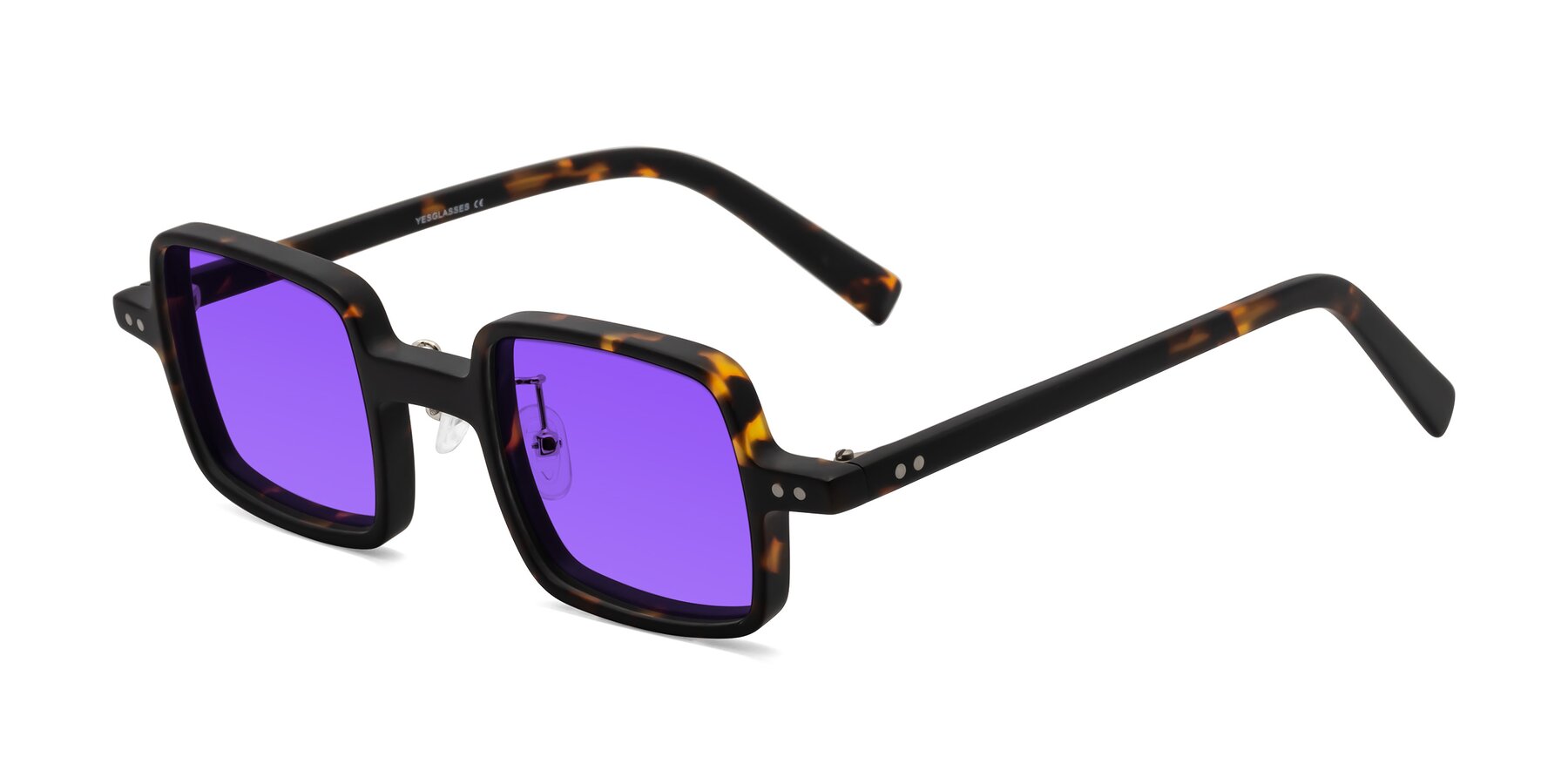 Angle of Nebula in Matte Tortoise with Purple Tinted Lenses