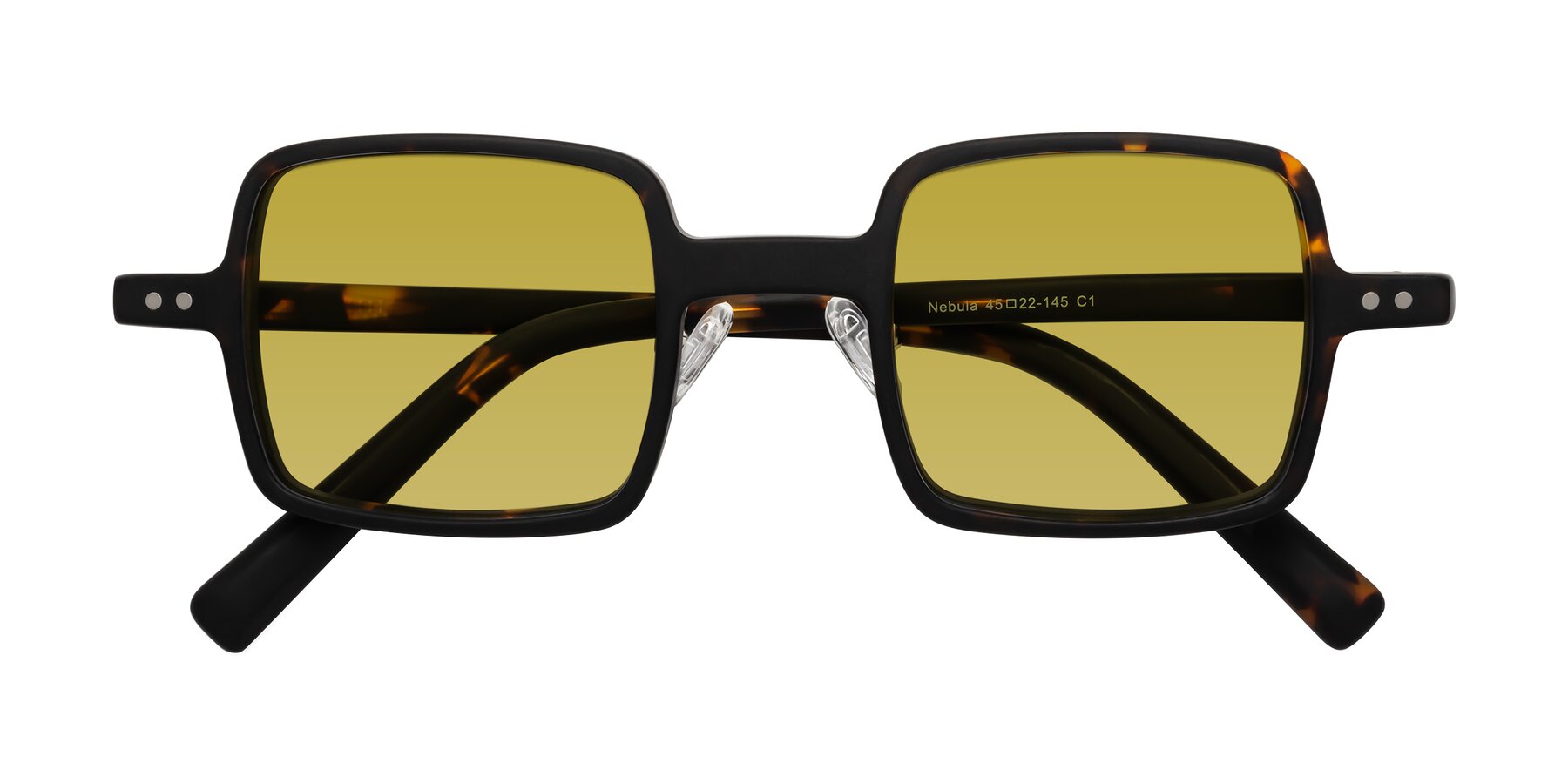 Folded Front of Nebula in Matte Tortoise with Champagne Tinted Lenses