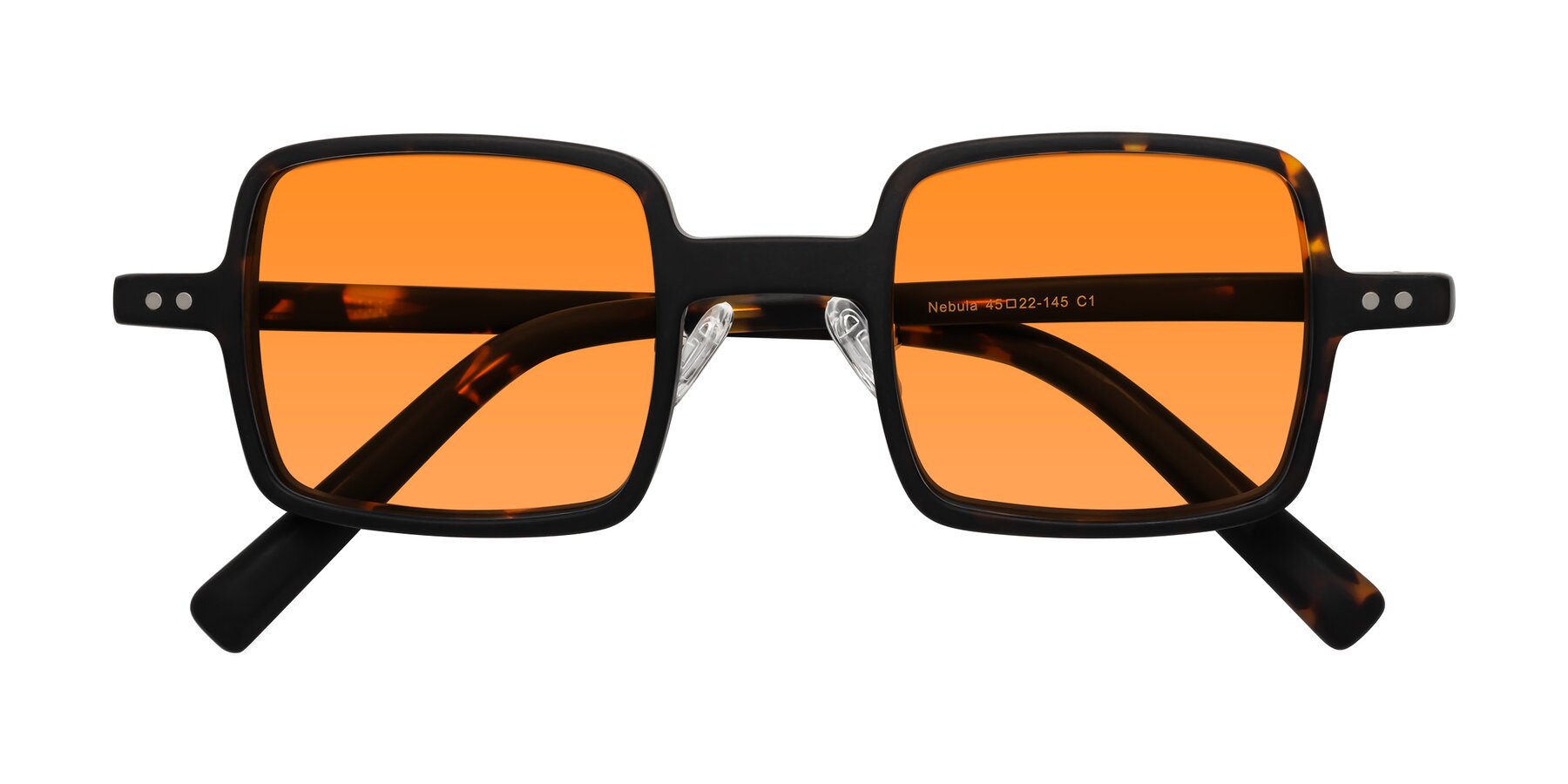 Folded Front of Nebula in Matte Tortoise with Orange Tinted Lenses